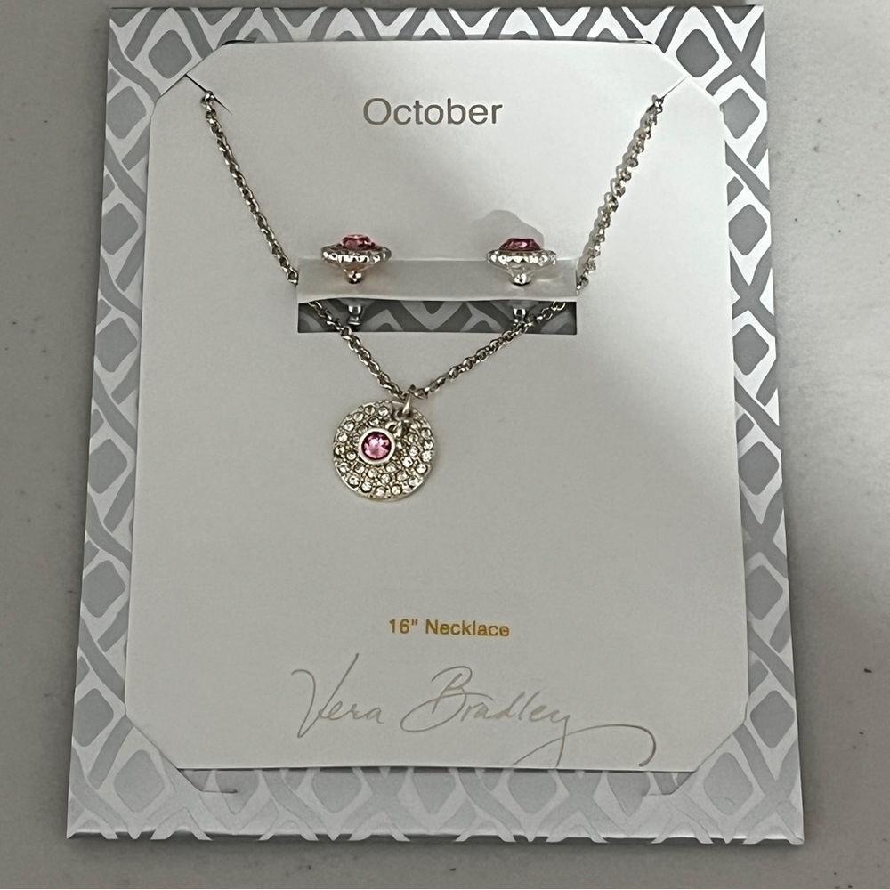 Vera Bradley Silver tone Carded Necklace Set
